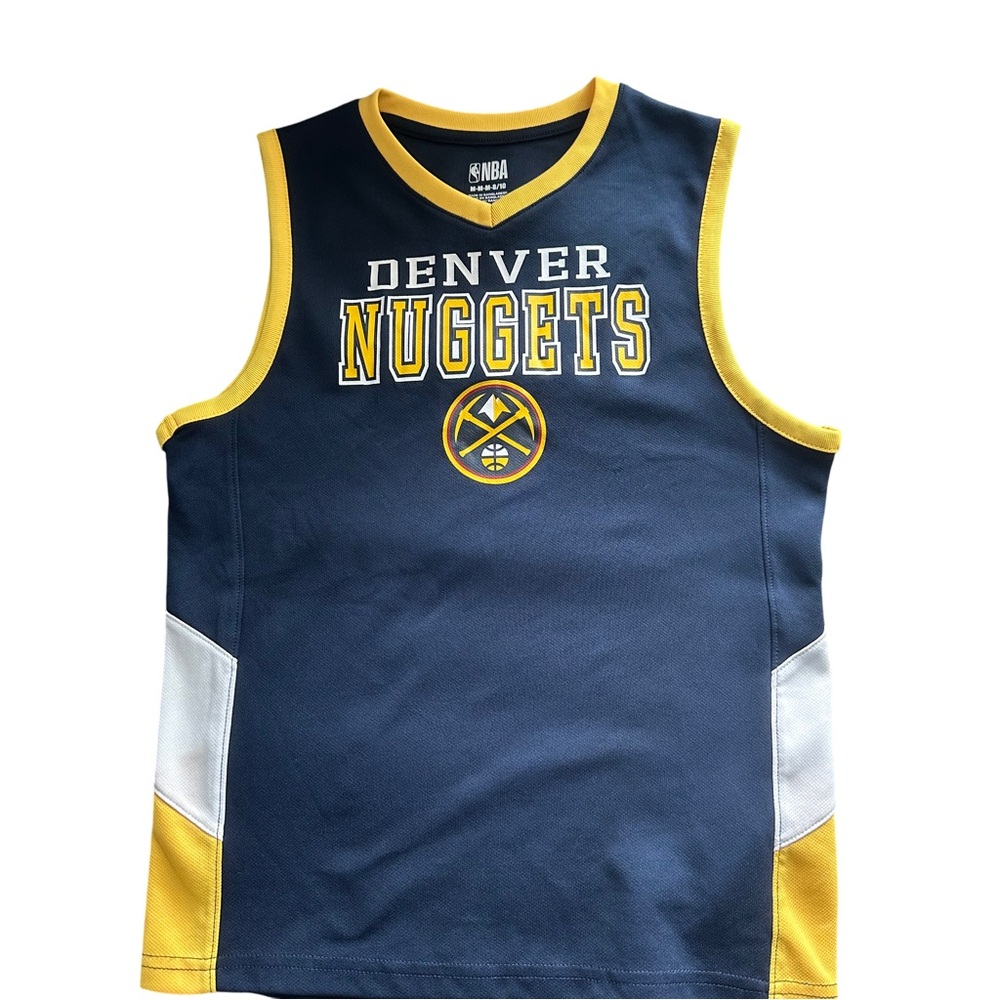 NBA Kids Denver Nuggets Navy and Gold Jersey size M